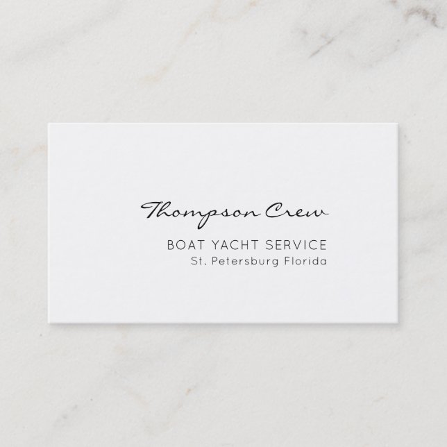 Elegant Typography. Handwritten Sailing Crew Name Business Card (Front)