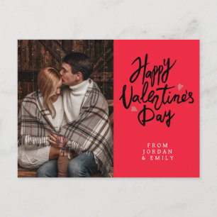 Elegant Typography Happy Valentine's Day 1 Photo Holiday Postcard