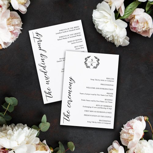 Elegant Typography Laurel Wreath Monogram Wedding