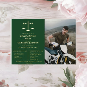 Elegant Typography Law School Graduation Party Foi Foil Invitation