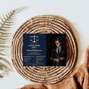 Elegant Typography Law School Graduation Party Foil Invitation