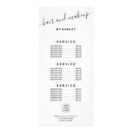 elegant typography logo black white hair makeup rack card