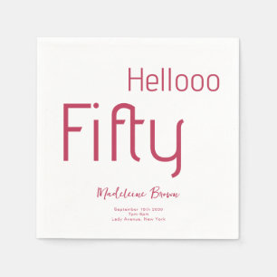 Elegant Typography Magenta 50th Birthday Napkins