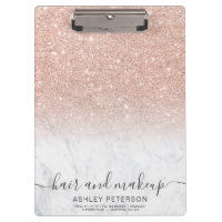 elegant typography marble rose gold glitter ombre clipboard