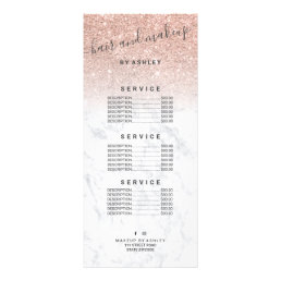 elegant typography marble rose gold glitter ombre rack card