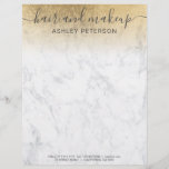 elegant typography marble yellow gold foil ombre letterhead<br><div class="desc">elegant typography white marble yellow gold foil metallic ombre letterhead</div>