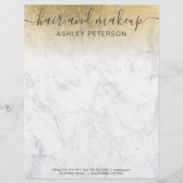 elegant typography marble yellow gold foil ombre letterhead