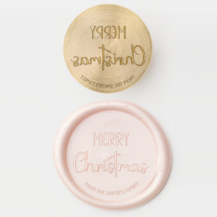 Elegant Typography Merry Christmas Wax Seal Stamp