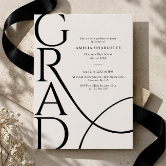 Elegant Typography Modern 2026 Graduation Party Invitation