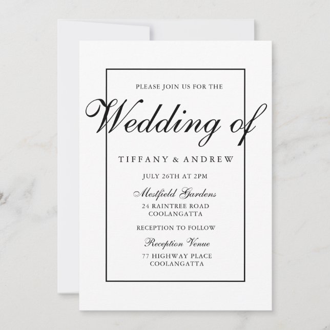 Elegant Typography Modern Wedding Invitation (Front)