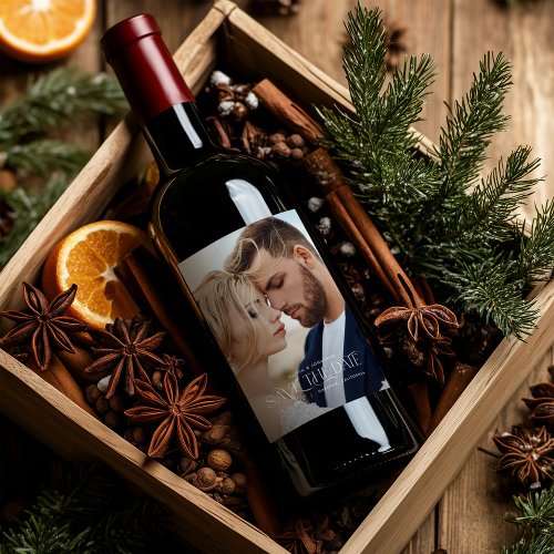 Elegant typography modern wedding landscape photo 