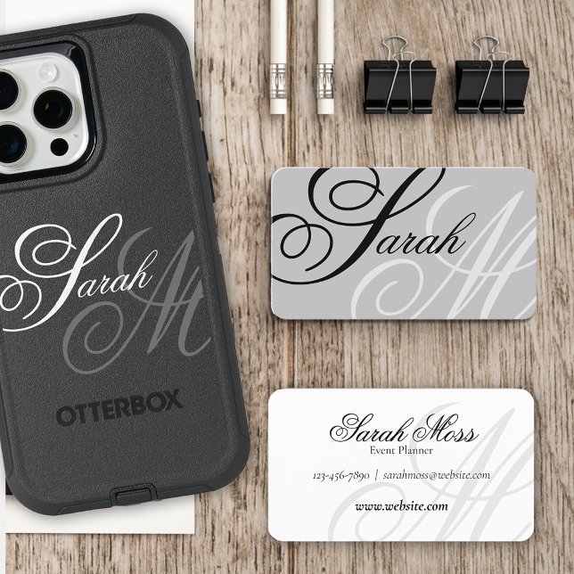 Elegant Typography Monogram Business Card (Creator Uploaded)