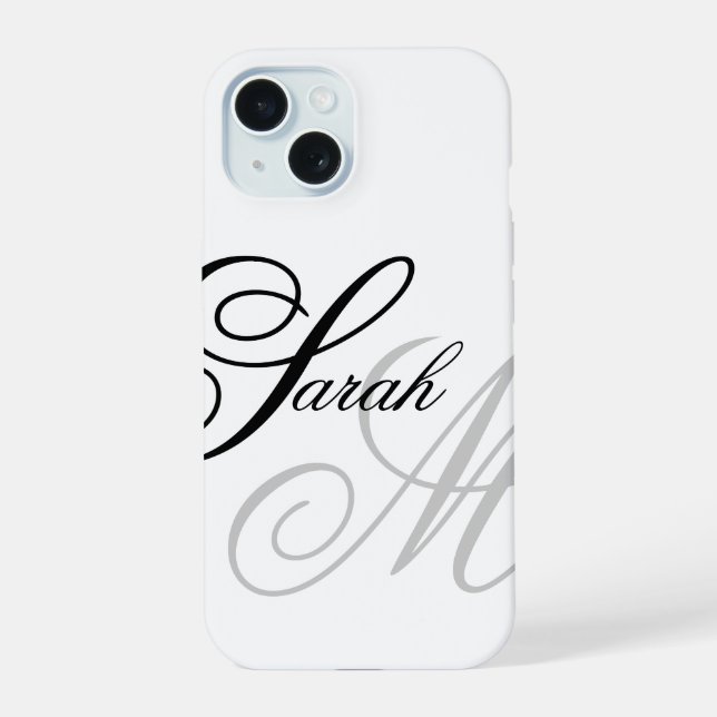 Elegant Typography Monogram Iphone Case (Back)