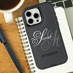 Elegant Typography Monogram iPhone 15 Pro Max Case