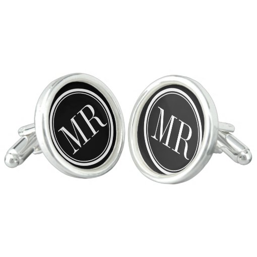 Elegant typography monogrammed cufflinks for men Zazzle