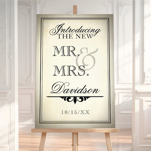 Elegant Typography Mr. and Mrs. Welcome Sign (Elegant Typography Mr. and Mrs. Welcome Sign)
