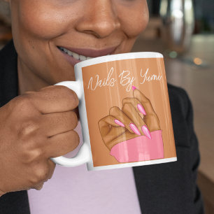 Elegant Typography Nail Salon Branded Feminine Coffee Mug