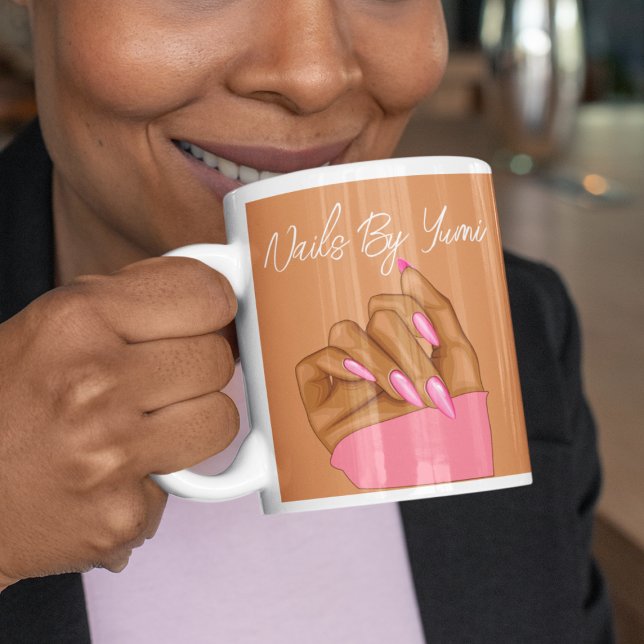 Elegant Typography Nail Salon Branded Feminine Coffee Mug (Creator Uploaded)