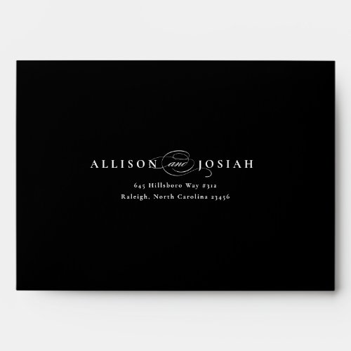Elegant Typography Names Wedding Return Address Envelope