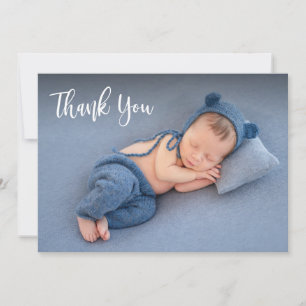 Elegant Typography Newborn Baby Photo Thank You