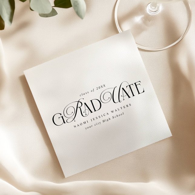 Elegant Typography Old Money Graduation Napkins (Creator Uploaded)