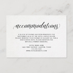 Elegant Typography on Watercolor Accommodations Enclosure Card