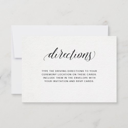 Elegant Typography on Watercolor Paper Directions Invitation