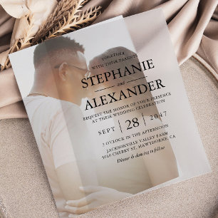 Elegant Typography Overlay Wedding Vellum Invitations