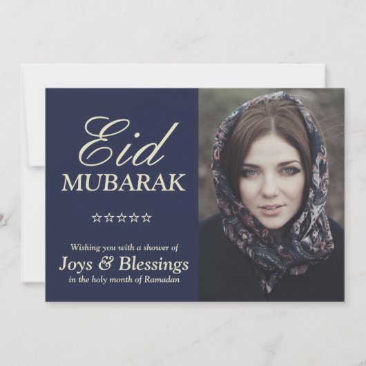 Elegant Typography Personalized Eid Mubarak Photo (Front)