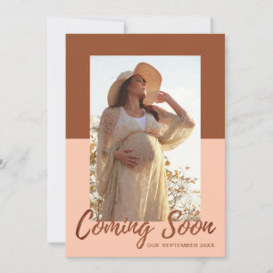 Elegant Typography Photo Pregnancy Announcement