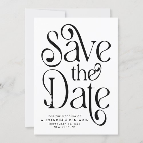 Elegant Typography Photo Wedding Save The Date