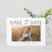 Elegant Typography Photo Wedding Save The Date (Standing Front)