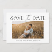 Elegant Typography Photo Wedding Save The Date (Front)