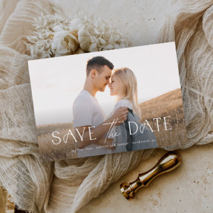 Elegant Typography Photo Wedding Save The Date