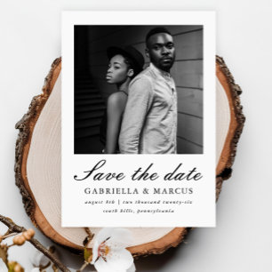 Elegant Typography Photo Wedding Save the Date