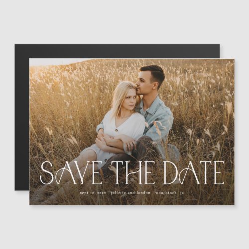 Elegant Typography Photo Wedding Save The Date Magnetic Invitation