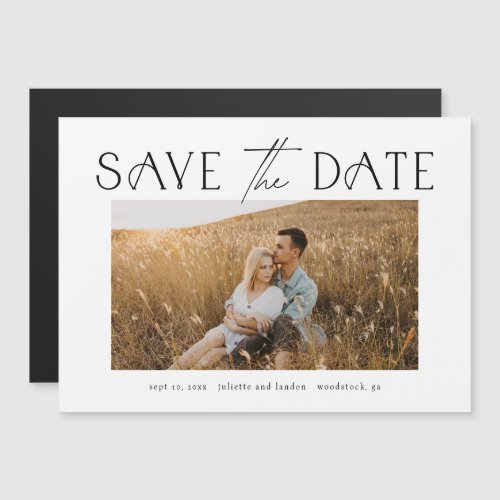 Elegant Typography Photo Wedding Save The Date Magnetic Invitation