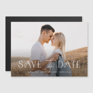 Elegant Typography Photo Wedding Save The Date Magnetic Invitation