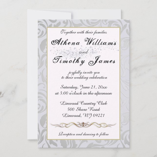 Elegant Typography Regency Era Wedding Invitation (Front)