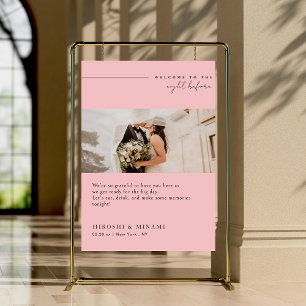 Elegant Typography Rehearsal Dinner Blush Pink Foam Board