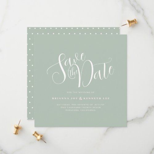 Elegant Typography Sage Wedding Save The Date