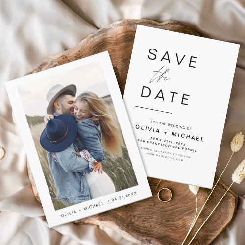 Elegant Typography Save the Date Photo Minimalist