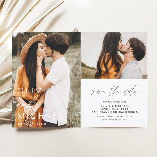 Elegant Typography Save the Date Photo Minimalist