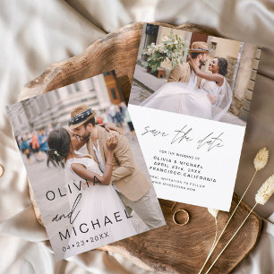 Elegant Typography Save the Date Photo Minimalist