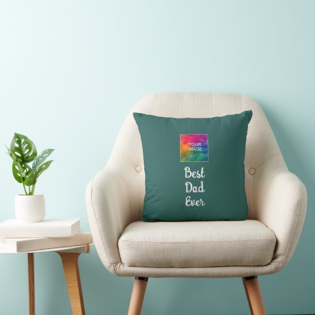 Elegant Typography Script Template Best Dad Ever Throw Pillow (Chair)