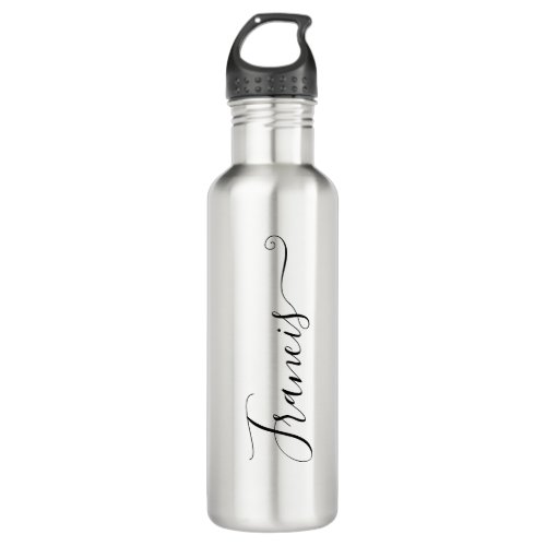 Elegant Typography Stainless Steel Water Bottle