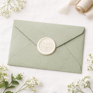 Elegant Typography Style Couple Initials Wax Seal Sticker