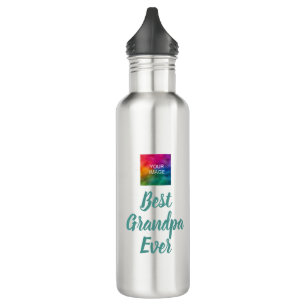 Elegant Typography Template Best Grandpa Ever Stainless Steel Water Bottle