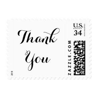 Elegant Typography Thank You Wedding Postage Stamp