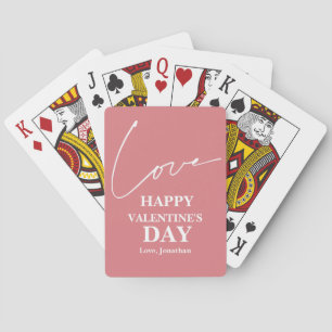 Elegant Typography Valentines day couple Poker Cards
